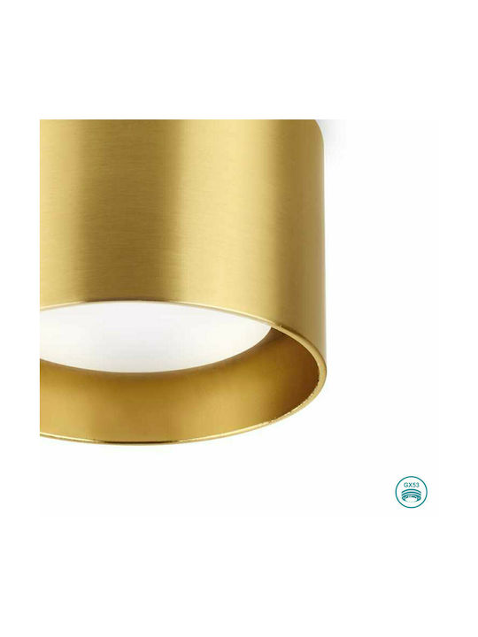 Ideal Lux Spike PL1 Single Spot with Socket GX53 in Gold Color