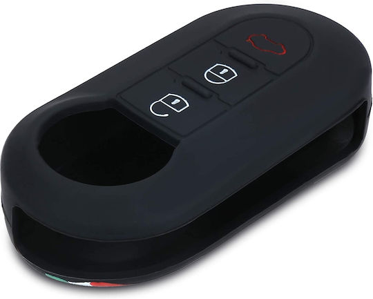Silicone Car Key Cover Case Italy with 3 Buttons for Fiat Multicolour