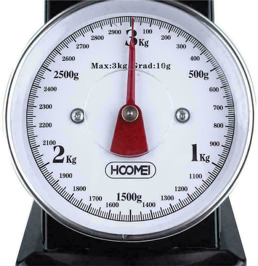 Hoomei Analog Kitchen Scale with Bowl 20gr/3kg Black