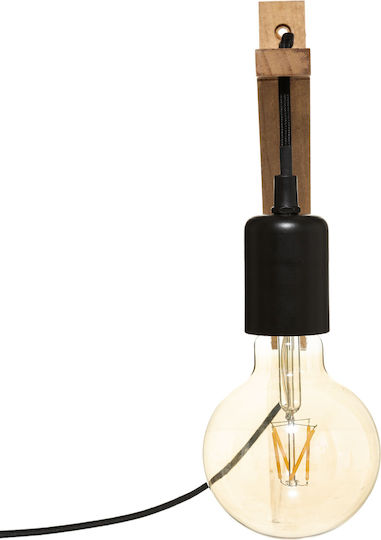 Atmosphera Wild Classic Wall Lamp with Power Outlet and E27 Socket Brown 19x19x3cm