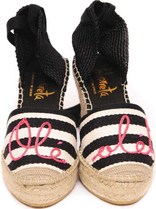 Damenplattformen im Espadrilles-Stil Schwarz