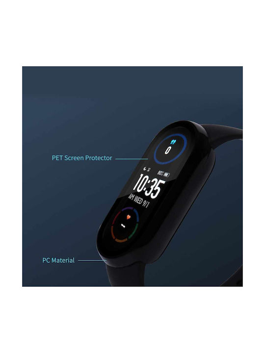 Tech-Protect Defense360 Plastic Case with Glass in Black color for Xiaomi Mi Band 3 / 4 / 5 / 6 / 6 NFC