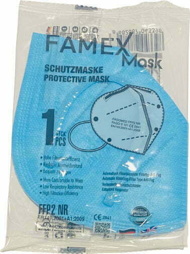 Famex Particle Filtering Half Mask FFP2 NR Schutzmaske FFP2 Sky Blue 10Stück
