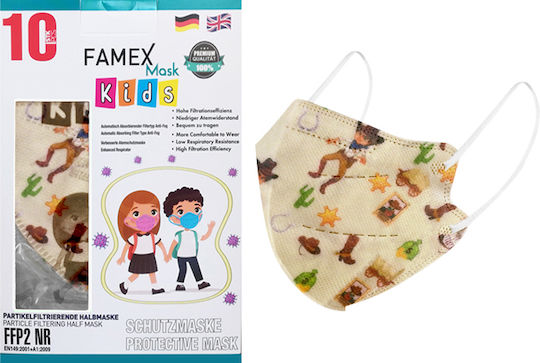 Famex Kids Mask FFP2 NR Schutzmaske FFP2 Mehrfarbig 10Stück