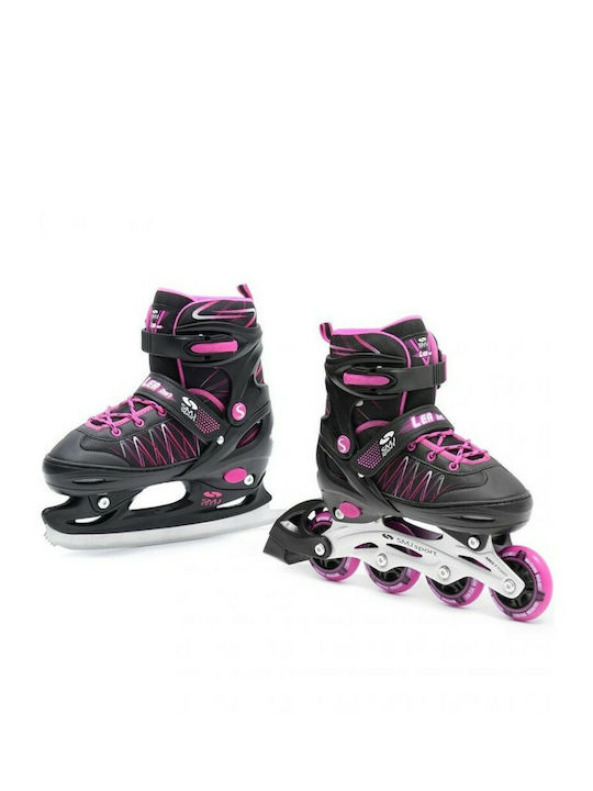 SMJ Sport UT103 Lea Inline Αυξομειούμενα Rollers Μαύρα Παιδικά SMJ Sport UT103 Lea Inline Αυξομειούμενα Rollers Μαύρα Παιδικά