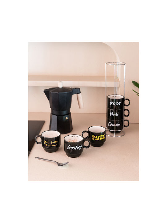Grupo Erik Black Ceramic Mug 150ml (Personalized) 6 Pieces