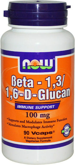Now Foods Beta 1.3/1.6 D-Glucans Добавка за Подсилване на Имунната Система 90 Растителни Капсули