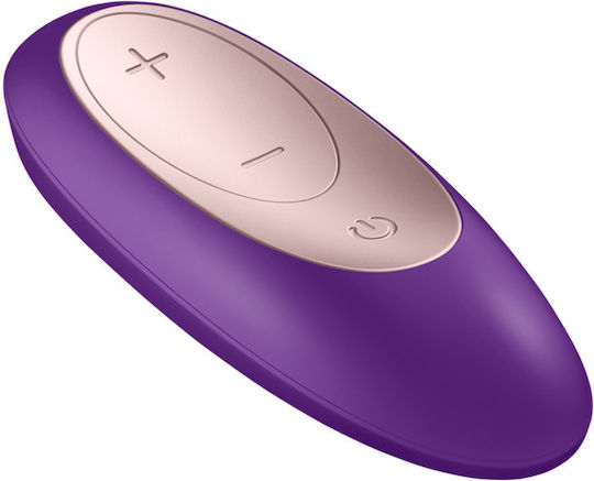 Satisfyer Double Plus Mini Δονητής για Ζευγάρια με Απομακρυσμένο Έλεγχο 9cm Μωβ