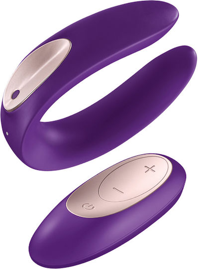 Satisfyer Double Plus Mini Δονητής για Ζευγάρια με Απομακρυσμένο Έλεγχο 9cm Μωβ