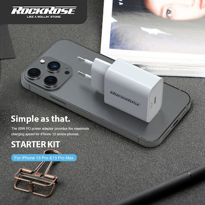 Rockrose Безжично зарядно устройство (Qi Pad) Бял (Starter Kit for iPhone 13 Pro)