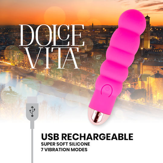 Dolce Vita Rechargeable Vibrator Six Mini Κλειτοριδικός Δονητής 13cm Pink