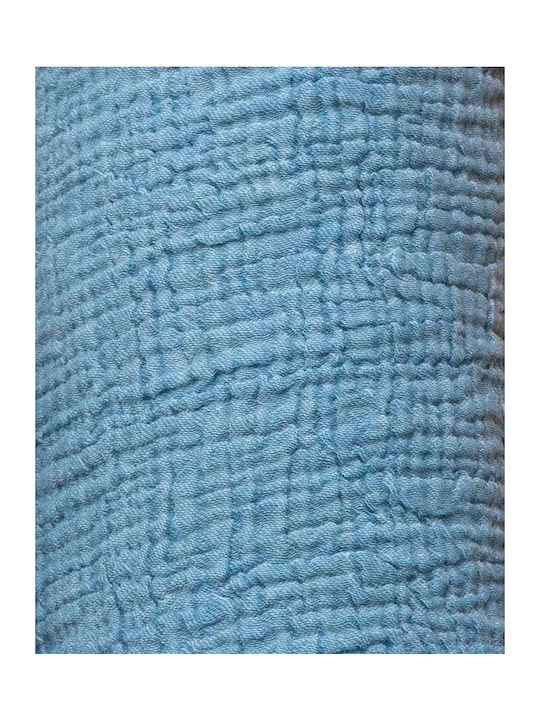 Pennie Decke 100% Baumwolle Übergröße mit Fransen 240x260cm Tuscany Turquoise