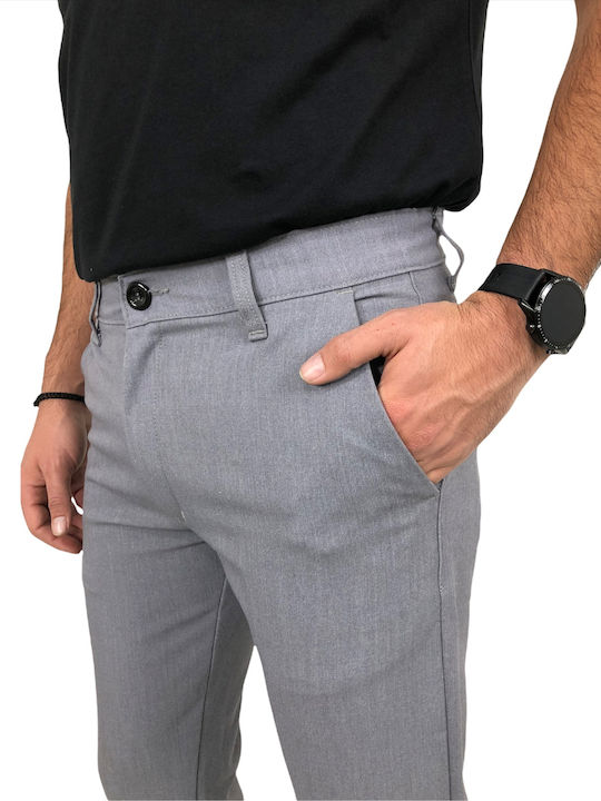 Herren-Chinohose für den Herbst mit hohem Schritt und elastischem Stoff von ausgezeichneter Qualität TRAFFIC TY8134-114 GREY OPEN