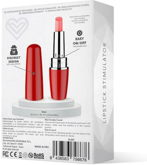 LateToBed Viblips Clitoral Vibrator 9.5cm Red