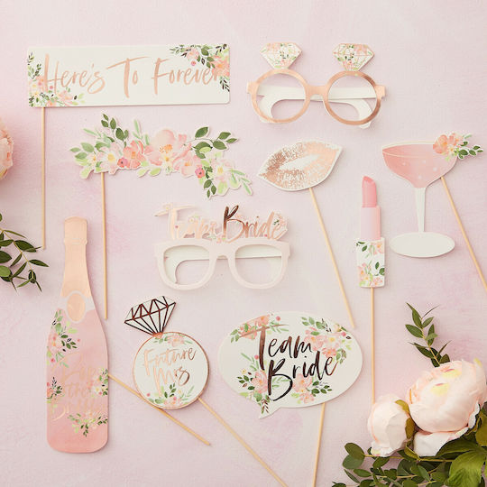 Ginger Ray FH 210 Photo Booth Prop for Party with Theme "Marriage" Set of 10pcs FH-210