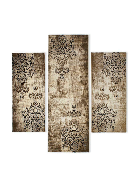 Balsan 6686 Σετ Μοντέρνα Χαλιά Κρεβατοκάμαρας Brown 6686 3τμχ [Φάρδους 80cm]