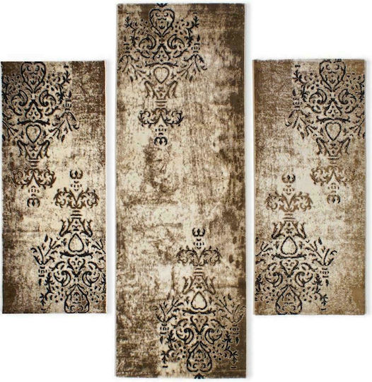 Balsan 6686 Σετ Χαλιά Κρεβατοκάμαρας Brown 6686 3τμχ [Φάρδους 80cm]