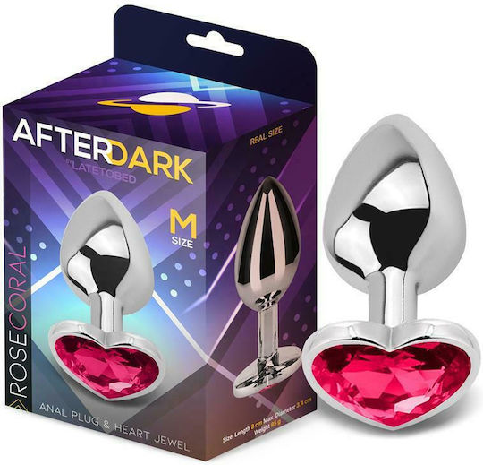 LateToBed AfterDark Anal Plug & Heart Jewel Πρωκτική Σφήνα Medium Rose Coral