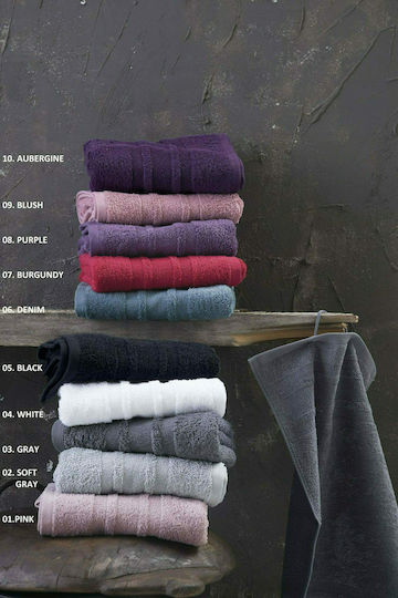 Rythmos Σετ Πετσέτες Μπάνιου 3τμχ Laura 02 Soft Gray 02 Soft Gray Σακούλα Βάρους 500gr/m²