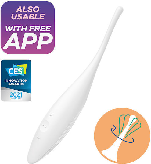 Satisfyer Twirling Joy Κλειτοριδικός Δονητής με Απομακρυσμένο Έλεγχο 18cm Λευκός