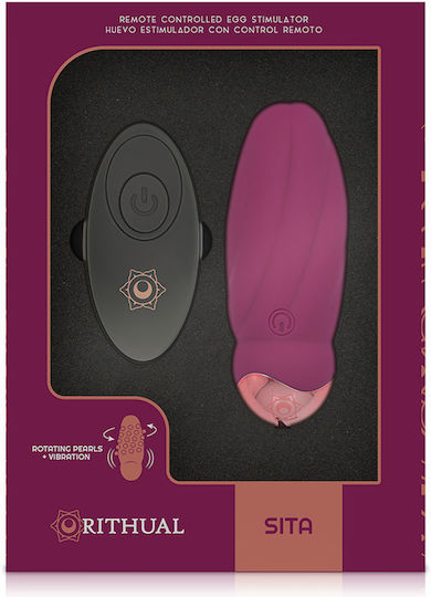 Rithual Remote Controlled Egg Rotation Pearls with Vibration Vibrator Egg with Remote Control 8cm Pink