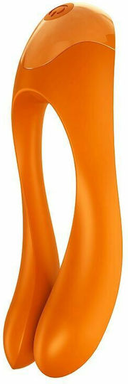Satisfyer Candy Cane Finger Vibrator Mini Δονητής Δακτύλου 12cm Πορτοκαλί