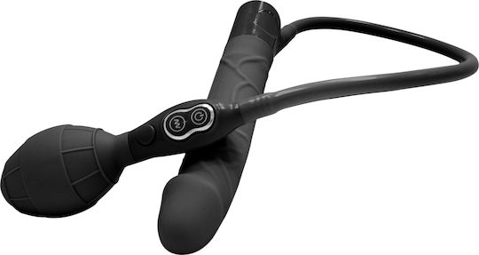 Seven Creations Silicone Inflatable Vibrator Κλασικός Δονητής 15cm Black
