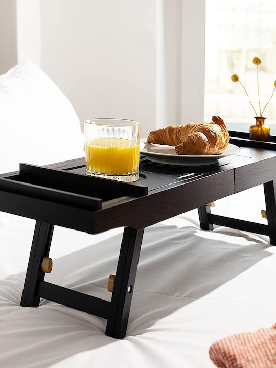 Navaris Rectangle Bed tray Wooden In Black Colour 47685.05 1pcs