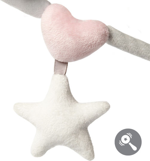 Babyono Hängende Babyspielzeuge Kette für Kinderbett und Kinderwagen mit Beißring