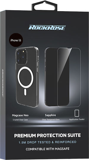 Rockrose Back Cover Πλαστικό Σετ με Τζαμάκι Διάφανο (iPhone 13 Pro Max)