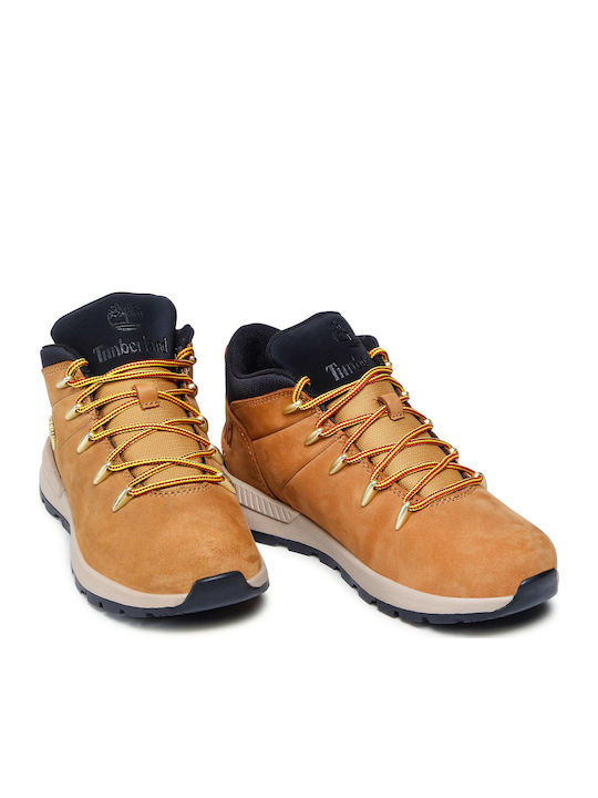 Sprint Trekker Leather Kids Boots with Laces Brown