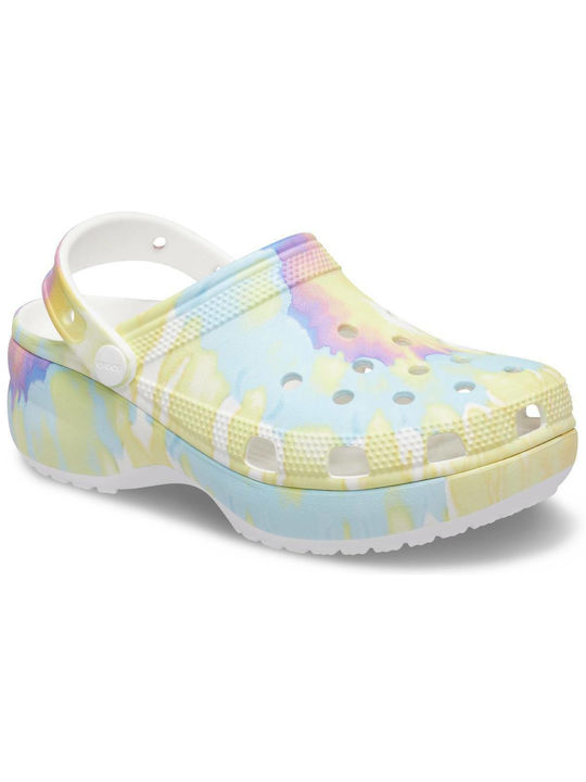 Crocs Classic Platform Γυναικεία Παπούτσια Θαλάσσης Tie Dye