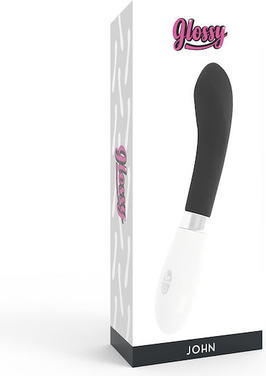 Glossy John Vibrator Kaninchen 12cm Black