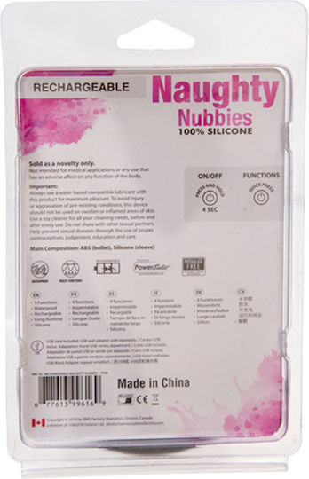 Power Bullet Rechargeable Naughty Nubbies Vibrator Finger Pink