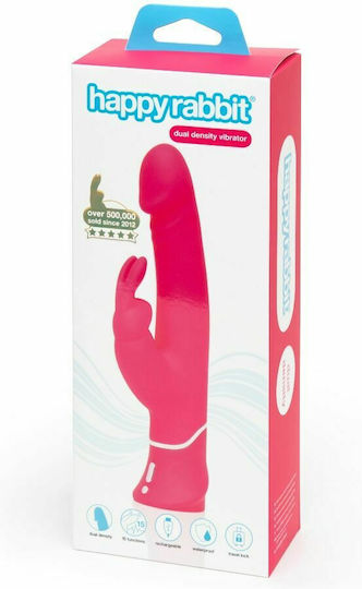 Happy Rabbit Dual Density Vibrator Δονητής Rabbit 25.5cm Pink