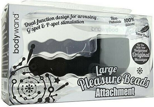 Bodywand Silicone Pleasure Beads Attachment Vibrator Head 8cm Black