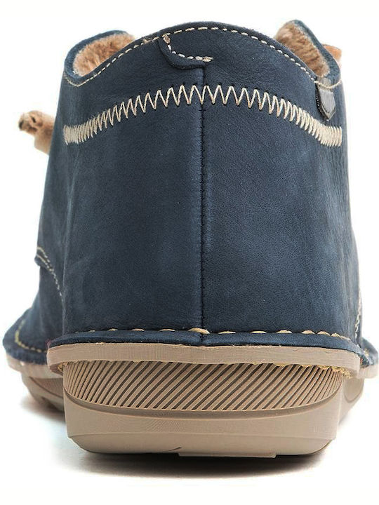 Wildleder Damen Knöchelstiefel Marineblau