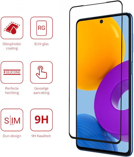 Rosso Full Face Tempered Glass Μαύρο (Galaxy M52)