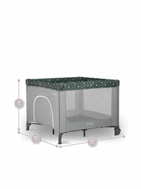Momi Mamu Park with Mattress Gray 100x100cm