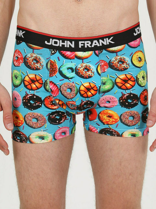 John Frank Donuts Men's Boxer Blue with Patterns