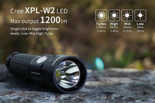 XTAR Επαναφορτιζόμενος Φακός LED IP60 με Μέγιστη Φωτεινότητα 800lm R30