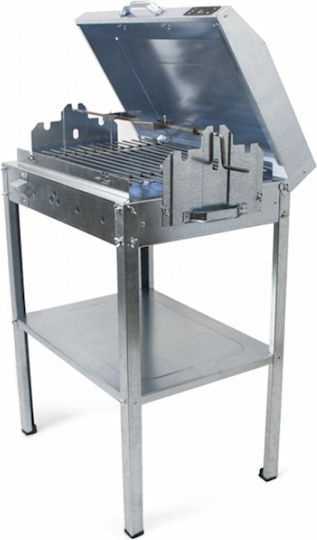 Pitsilos BBQ 550 Galvanized Charcoal Grill with Lid 55cmx40cm