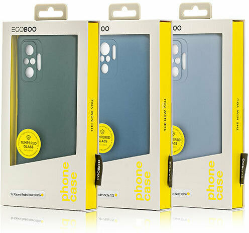 Egoboo Back Cover Σιλικόνης Σετ με Τζαμάκι Pine Green (Redmi Note 10 / 10s / Poco M5s)