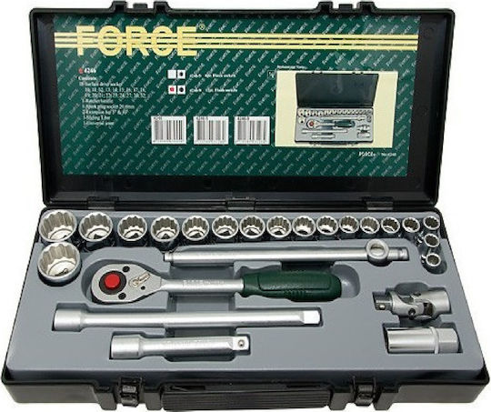Force Set de chei tubulare și clichet 1\2" 24buc