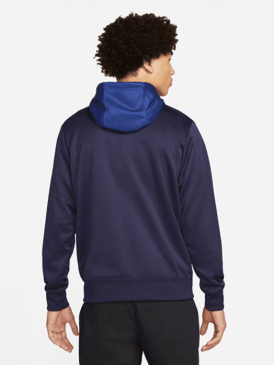 Nike Sportswear Herren Sweatshirt Jacke mit Kapuze und Taschen Marineblau