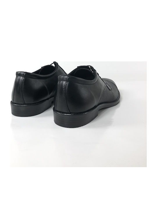 Pantofi casual pentru bărbați din piele lucrați manual TSALIS SHOES 2622/NEGRU