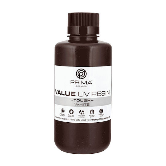 PrimaCreator Value UV / DLP Tough Rășină pentru imprimante 3D Alb 500ml (PV-RT-B405-0500-WH)