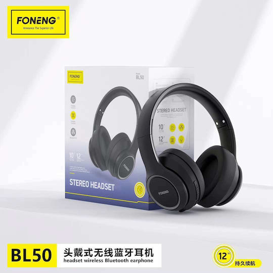 Foneng BL50 Fără fir Bluetooth Over Ear Căști cu 12 ore de Funcționare Negre