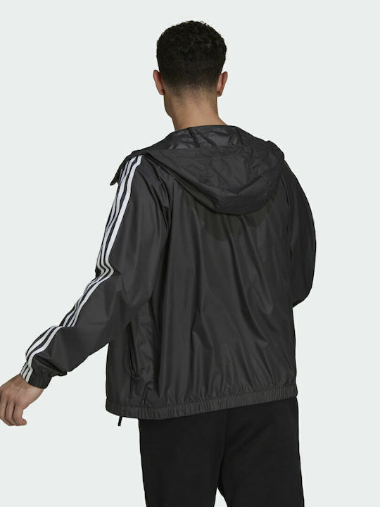 adidas BSC 3-Stripes Athletic Jacket Black