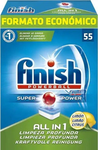 Finish Powerball Super Power 55 Dishwasher Pods Λεμόνι